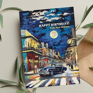 New Orleans Birthday Card: NOLA Skyline, Louisiana Landmark