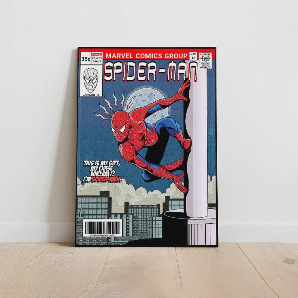 ヴィンテージ スパイダーマン コミックブック ポスター、トビー