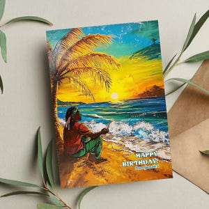 Jamaica verjaardagskaart, Caribische wenskaart, eiland verjaardagskaart, reggaekaart, reiskaart, tropische kaart, Jamaicaanse kaart