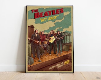 Vintage The Beatles Gig Poster: Music Room Wall Art