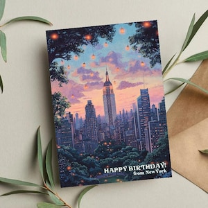 New York Birthday Card • Biglietto d'auguri • Biglietto di compleanno • New York Card • Biglietti di compleanno per lui • Biglietti di compleanno per lei