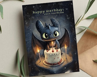 Toothless Birthday Card, How To Train Your Dragon Card, Greeting Card, Birthday Card, Toothless Card, How To Train Your Dragon Birthday
