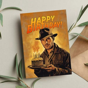 Indiana Jones-verjaardagskaart • Indiana Jones • Verjaardagskaart • Grappige verjaardagskaart • Verjaardagskaarten