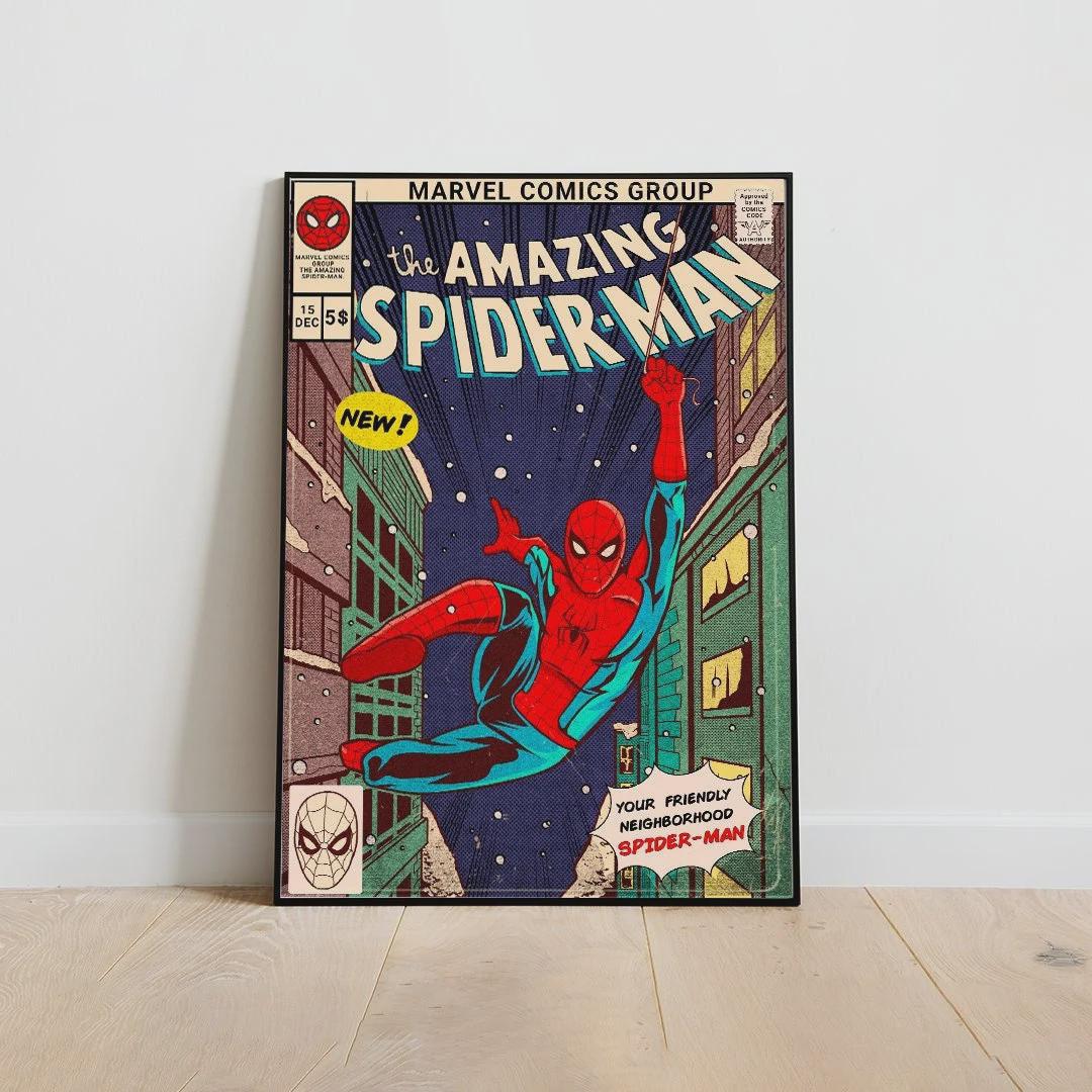 Vintage spiderman poster - Etsy 日本
