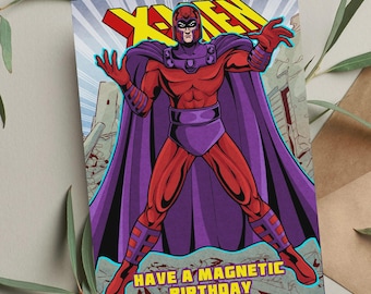 Tarjeta de cumpleaños de Magneto: Tarjeta de felicitación divertida de X-Men