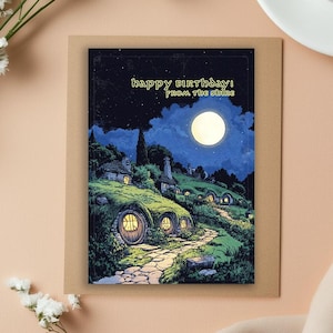 Tarjeta de cumpleaños de El Señor de los Anillos • Cumpleaños de La Comarca • Regalo de El Señor de los Anillos • Tarjeta de cumpleaños de Gollum • Tarjeta de cumpleaños divertida