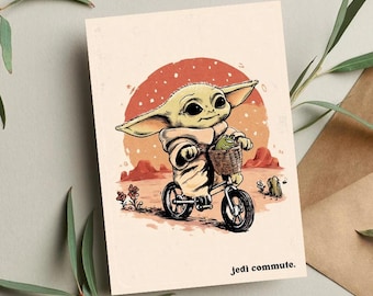 Grogu Geburtstagskarte • Lustiges Star Wars Geschenk