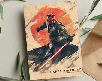 Darth Maul Birthday Card: Star Wars Gift (A5)