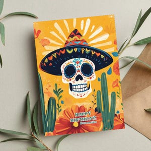 Carte d'anniversaire au Mexique, carte de voeux mexicaine, carte d'anniversaire fiesta, carte de voyage, carte colorée, carte d'anniversaire pour lui, carte d'anniversaire pour elle