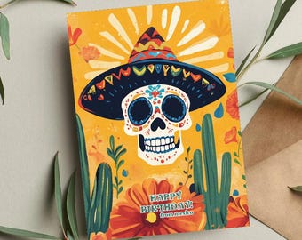 Mexico Fiesta Birthday Card: Colorful Travel Greeting Card