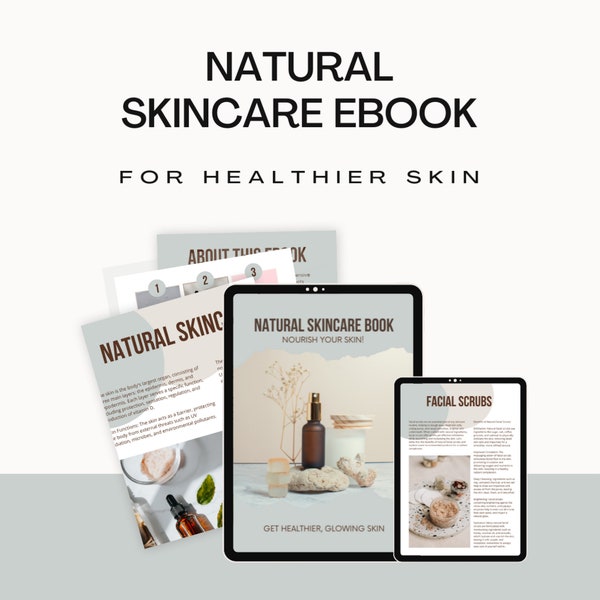 Natural skincare recipe book | Organic skincare ingredients guide | Natural products recipe | Healthy skincare products ebook | Ebook guide