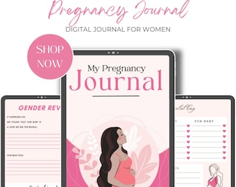 Printable pregnancy journal, Digital journal, Simple pregnancy journal, Pregnancy tracker, Expecting mom gift, Instant download, Planner