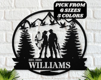 Personalized Mountain Cabin Metal Sign: Rustic Family Name Decor