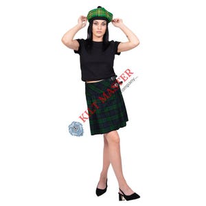 Ladies Black Watch Tartan Skirt - Back Pleated Style Length 16 inches
