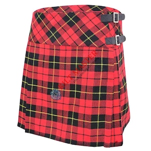 Ladies Wallace Tartan Skirt - Back Pleated Style Length 16 Inches Women Tartan Skirt