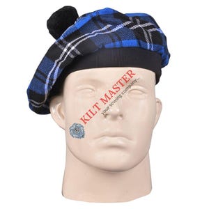 Ramsay Blue Tartan Tam O&#39; Shanter Hat - Traditional Scottish Clan Cap for Men and Women
