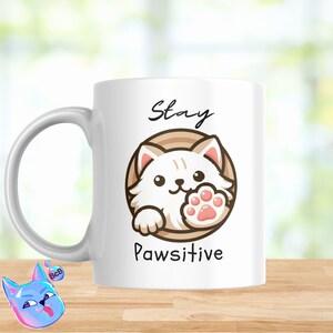 Positief, positief, sublimatiedownload, png-downloads, kattenmokbestanden, optimisme, instant download, kattencadeau, positieve kat
