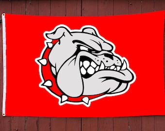 Bulldog Red 3' x 5' High School Mascot Polyester Flag