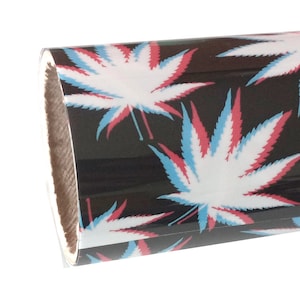 Marijuana Fuzzy ThermoFlex Fashion Patterns 12" x 3' (3 feet) Roll, Iron on Heat Transfer Vinyl, HTV