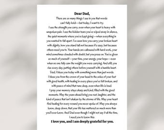 Wedding Day Dad Blessing Card Printable Christian Thank You Card for Father from Bride Groom Son Daughter Digital Download Gift Card