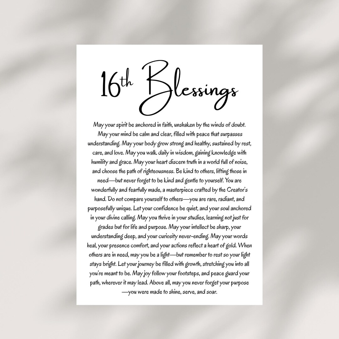 Biglietto Di Auguri Cristiano Per Il 16° Compleanno, Stampabile,  Scaricabile Digitalmente, Regalo Per Figlia E, image size:1080x1080