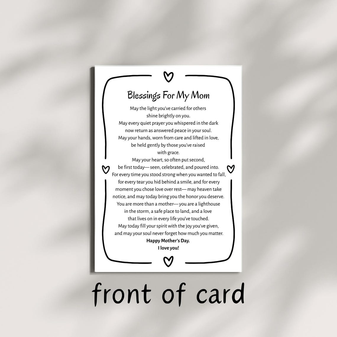 Mother’s Day Blessing Card Printable Christian Mom Card Digital ...