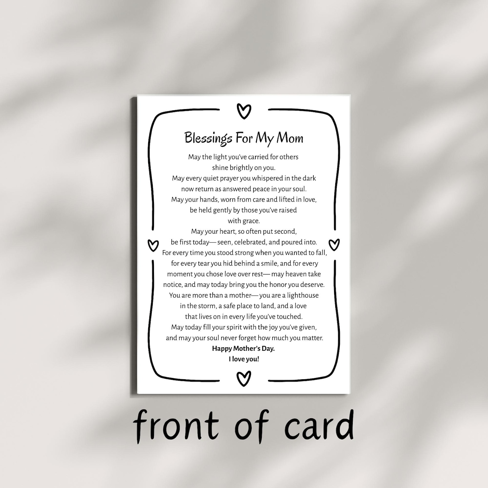 Mother’s Day Blessing Card Printable Christian Mom Card Digital ...