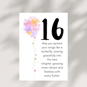 Sweet 16 Geburtstagskarte 16.Geburtstagskarte Digital Alles Gute zum Geburtstag Karte für Teen Girl Tochter Nichte Enkelin Schwester