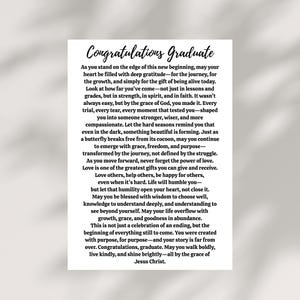 Tarjeta de bendición de graduación de secundaria imprimible, descarga digital, regalo de graduación inspirador para adolescentes, niños y niñas, tarjeta imprimible para graduados de último año.