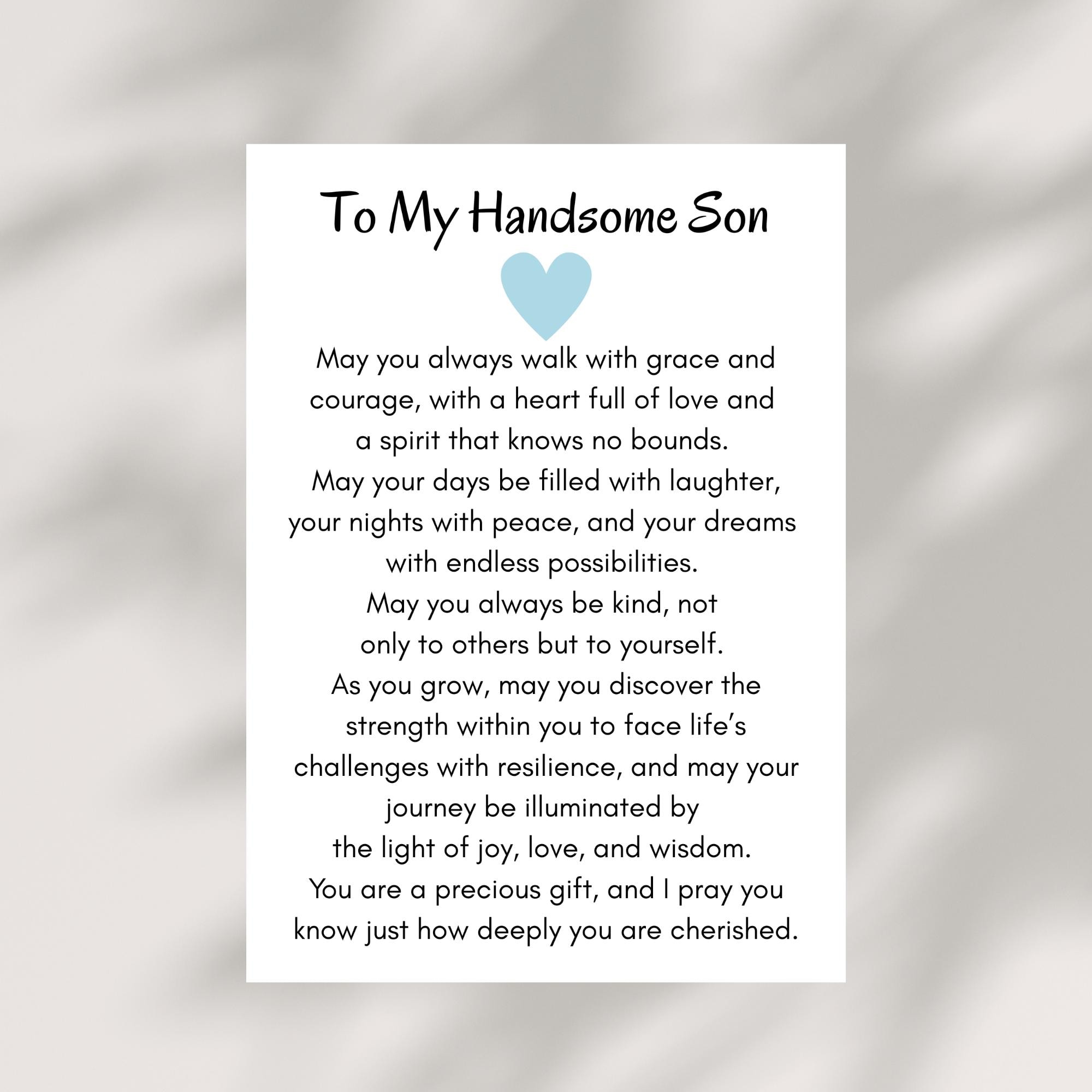Printable Blessing for Son Card Digital Christian Son Gift Encouraging Words for Son Inspirational Card for Son From Mom or Dad