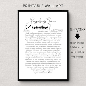 Christian Prayer for Business Wall Art Printable Digital Download Faith Based Blessing for Employer New Job Gift Birthday Appreciation 18x24