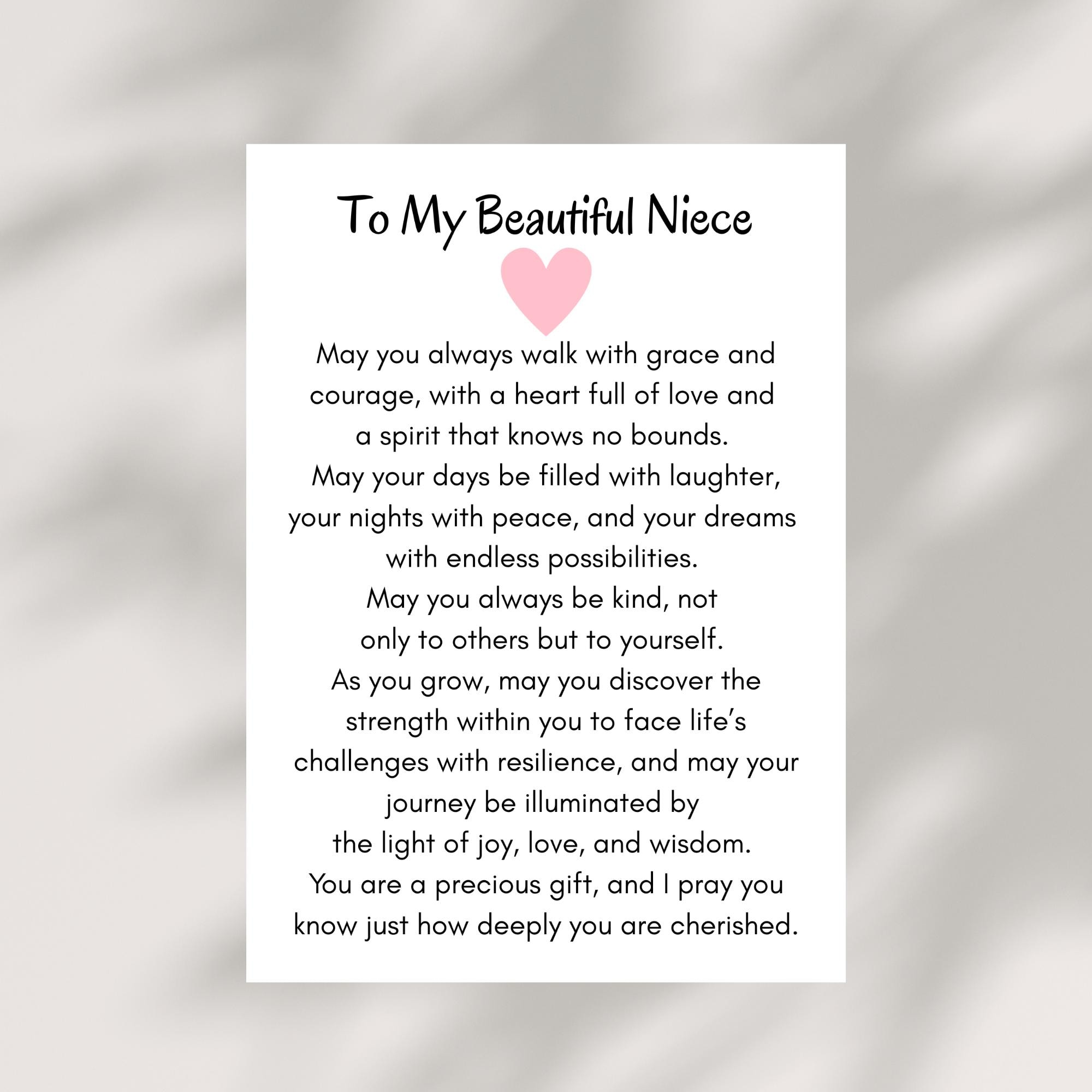 Client Niece PRINTABLE Niece Blessing Card Christian Prayer Faith Based Gift Thank ...