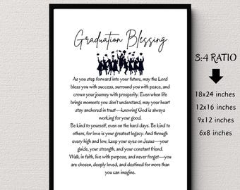 Graduation Blessing Wall Art Printable Christian Graduation Gift 2025 Digital Download JPG PDF Graduation Sign Printable Graduation Decor