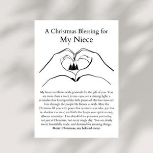 Biglietto di auguri natalizio per nipote, stampabile, preghiera cristiana, regalo ispiratore da zia e zio, ricordo DIGITALE, DOWNLOAD immediato, biglietto di auguri