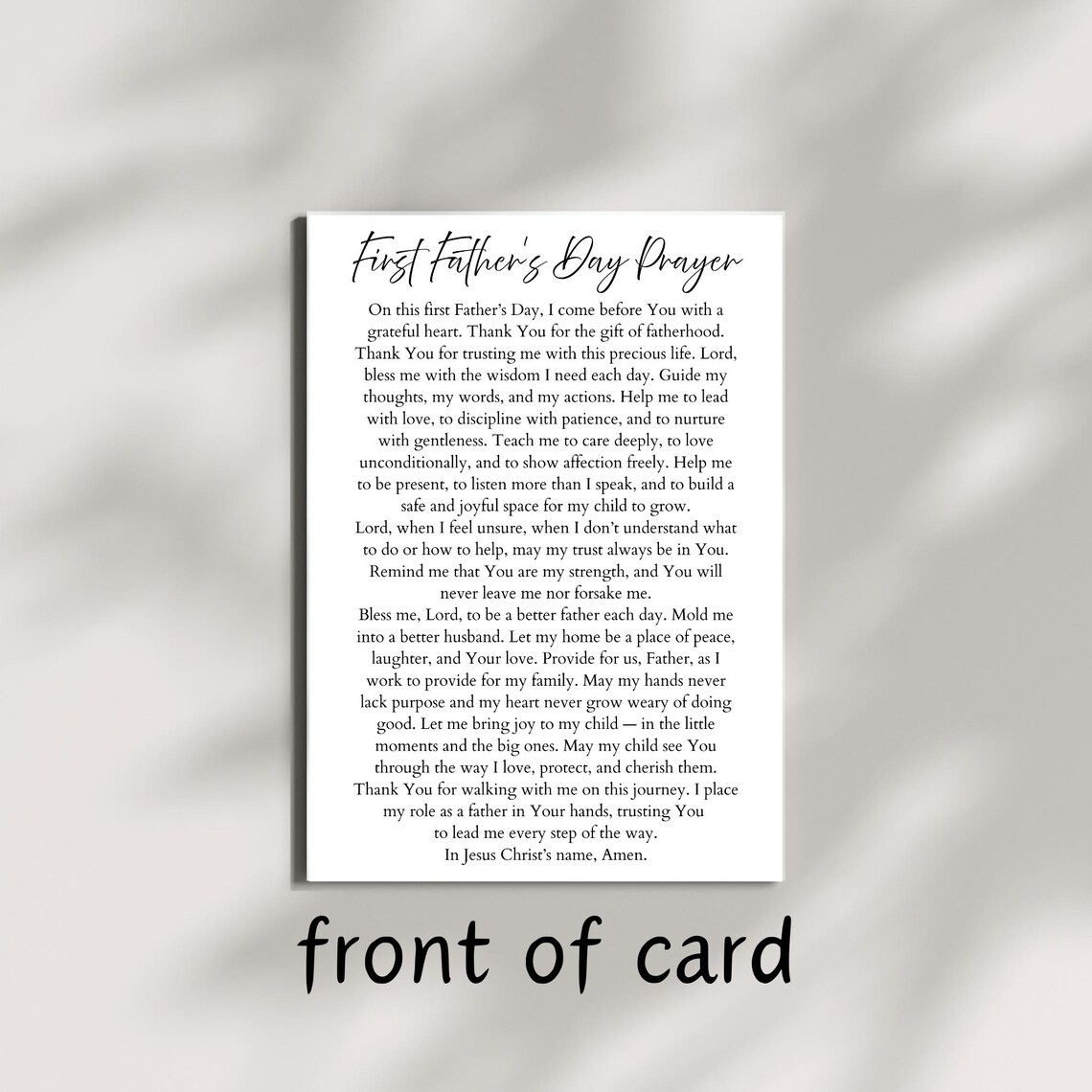 First Father's Day Prayer Card Printable Blessing for Dad Instant ...