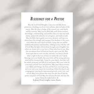 Pastor Blessing Card Printable Christian Prayer for Birthday New Pastor Father’s Day Church Appreciation Gift Instant Digital Download