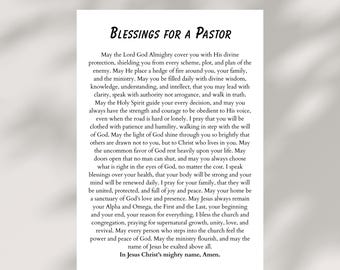 Pastor Blessing Card Printable Christian Prayer for Birthday New Pastor Father’s Day Church Appreciation Gift Instant Digital Download