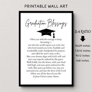 Abschluss Segen Wand Kunst druckbare christliche Gebet digitaler Download religiöse Geschenk Abschluss Dekor Glaube Sofort Download Poster