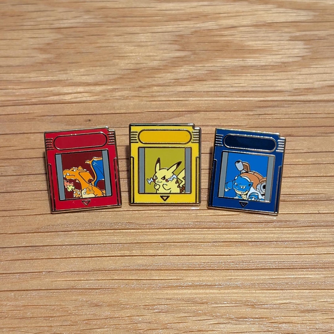 Pokémon Gameboy Pin Hard Enamel: Yellow, Red, Blue, Gold, Silver and ...