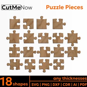SVG-bestand puzzelstukje, puzzelstukjes png-clipart, vectorpuzzel voor Cricut, Glowforge