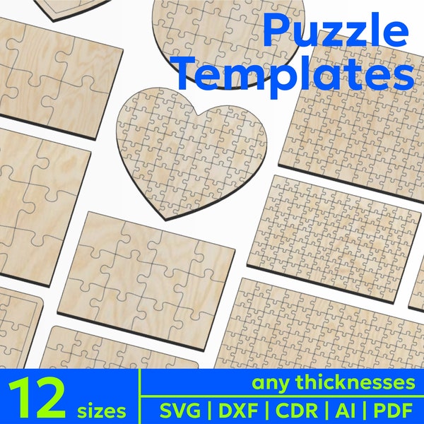 Jigsaw Puzzle SVG Laser Cut Datei