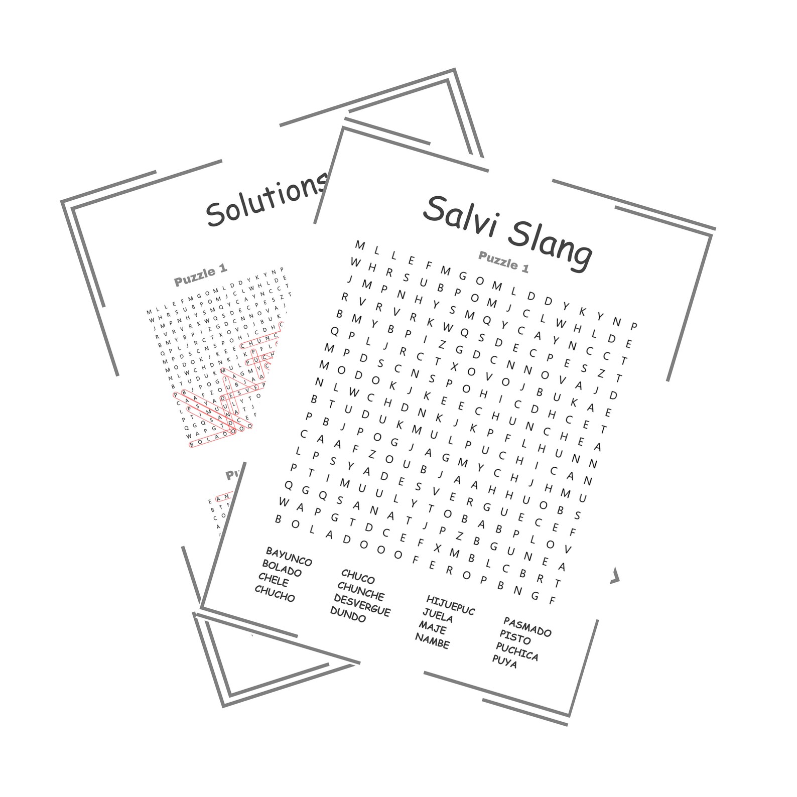 Salvi Slang Word Search Printable Puzzle, El Salvador Slang Word Serach ...