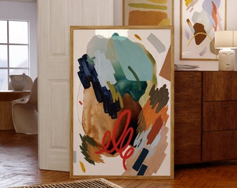 Autumnal Abstract Painting | Modern Fall Wall Art | Warm Tones Home Decor