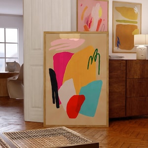 Modern Colourful Abstract Painting Colour Block Print