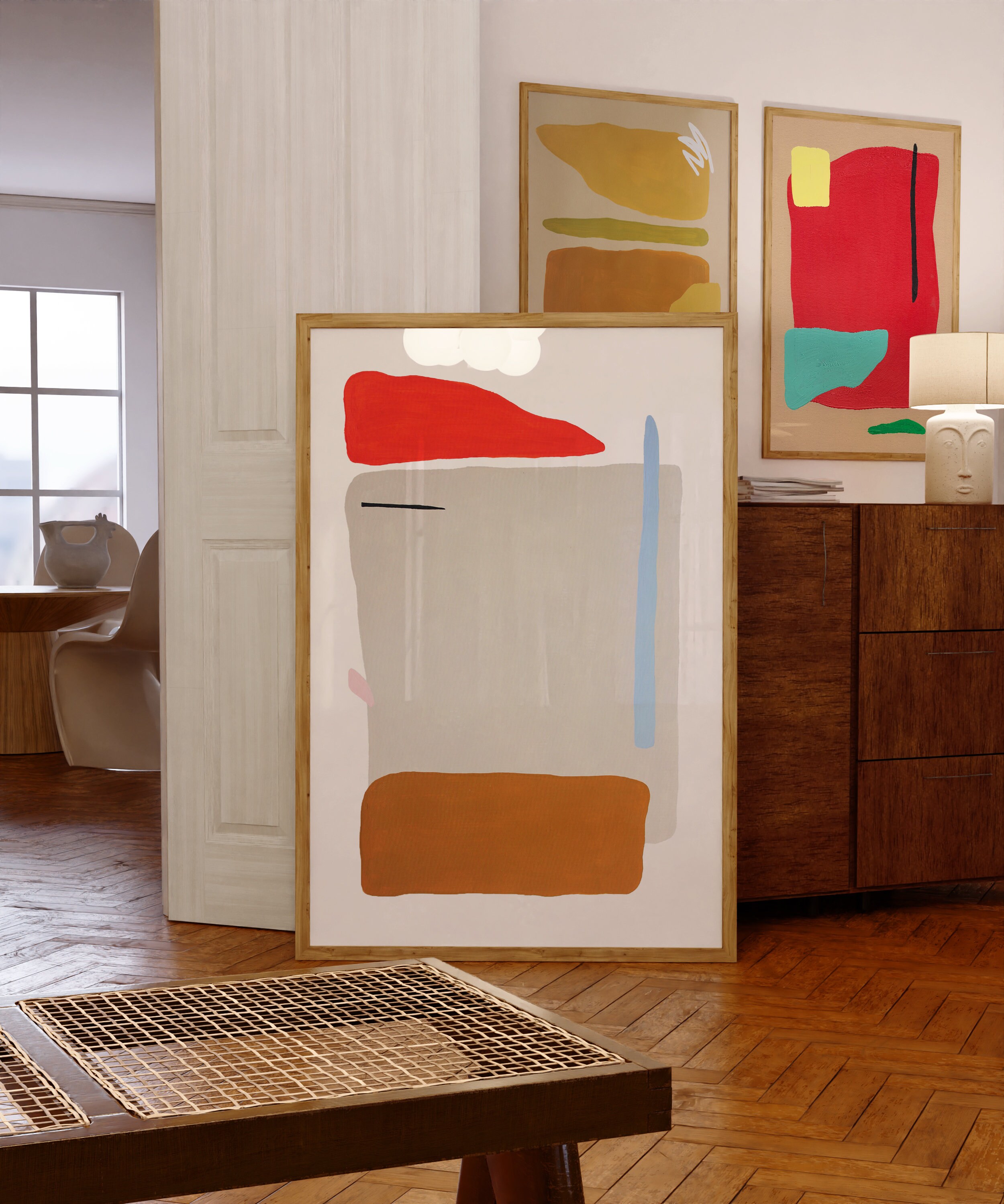 Modern Minimalist Abstract Art Print Midcentury Art Living Room Wall Art