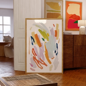 Colourful Abstract Painting Print Colourful Abstract Wall Art