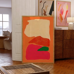 Orange and Pink Abstract Art Modern Abstract Painting Print Bold Wall Art
