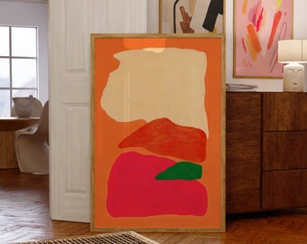 Orange and Pink Abstract Art Modern Abstract Painting Print Bold Wall Art