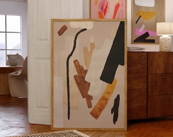 Neutral Abstract Art Print Modern Minimalist Abstract Painting