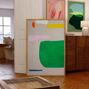 Modern Colourful Abstract Painting Colour Block Abstract Kids Room Art Print